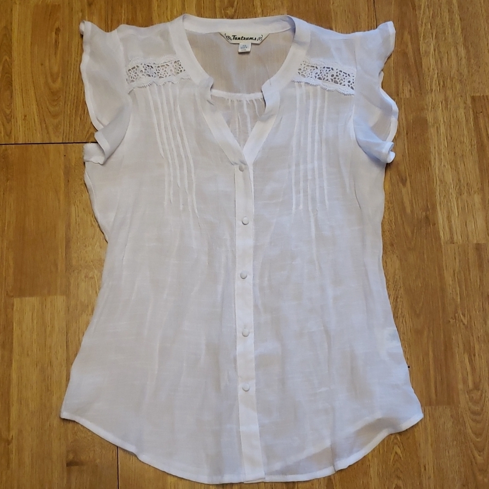 Tantrums white semi-sheer blouse SP
